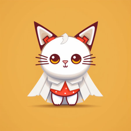 Cute cartoon cat with halloween costume. vector illustration.の素材