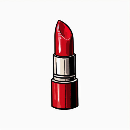Lip stick vector illustration. Red lipstick isolated on white background.の素材