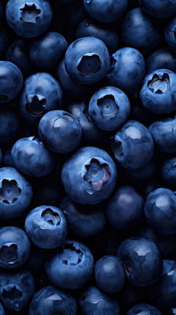 fresh blueberry background. top view. close up. Toned.の素材