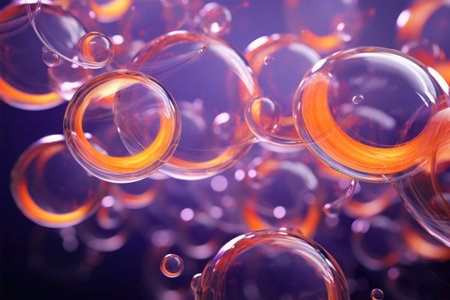 Soap bubbles close-up. abstract background. 3d renderingの素材