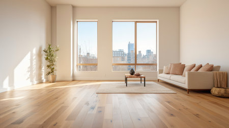 modern bright interiors apartment Living room 3D rendering illustration computer generated imageの素材
