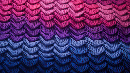 colorful knitted fabric as a background, closeup of photoの素材