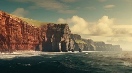 Cliffs of Moher, County Clare, Ireland. 3D renderingの素材