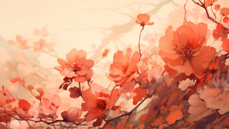 Cherry blossom background. Spring flowers. Cherry blossoms.の素材