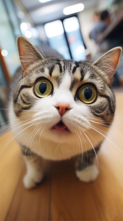 Cute cat looking at the camera. Close up of a cat.の素材
