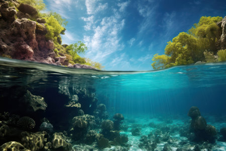 Underwater view of coral reef and tropical sea. Underwater world.の素材