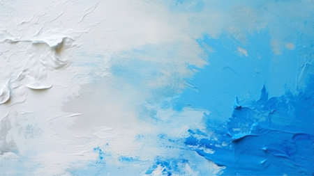 abstract blue and white oil paint on canvas texture background with copy spaceの素材