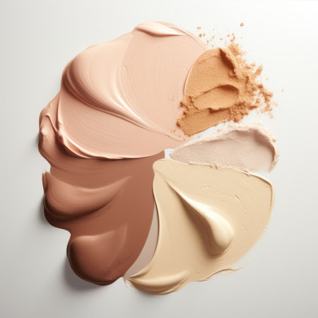 close up of a make up liquid foundation powder on white backgroundの素材