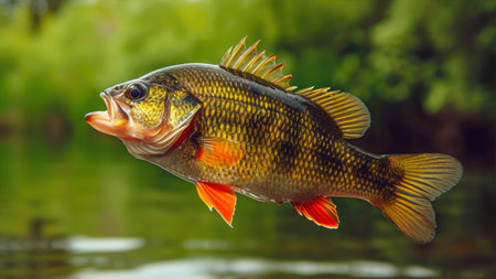 caught freshwater fishの素材