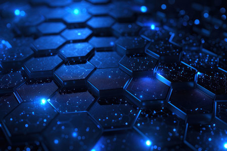 Abstract technology background with hexagons.の素材