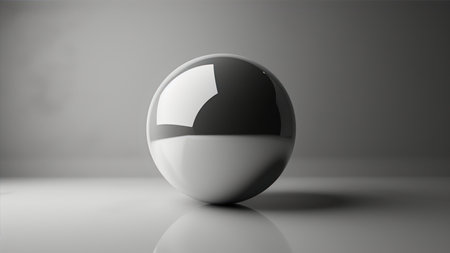 3d rendering of an abstract sphere in a studio environment with shadowの素材