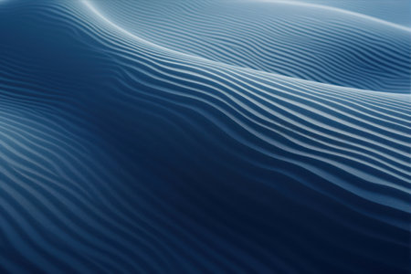 abstract blue background with smooth wavy lines and waves in itの素材