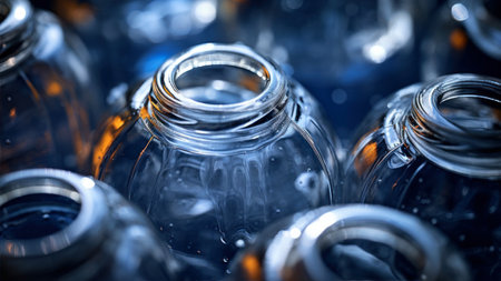 Close-up of a group of empty bottles. Recycling conceptの素材