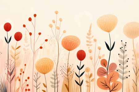 Floral background with abstract flowers.の素材
