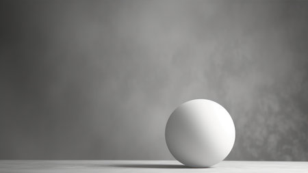 white ball on a gray background with shadowsの素材