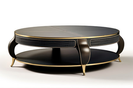 Table isolated on a white background. 3d render of table.の素材
