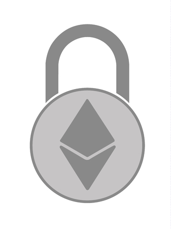 Electronic security lock of ethereum.のイラスト素材