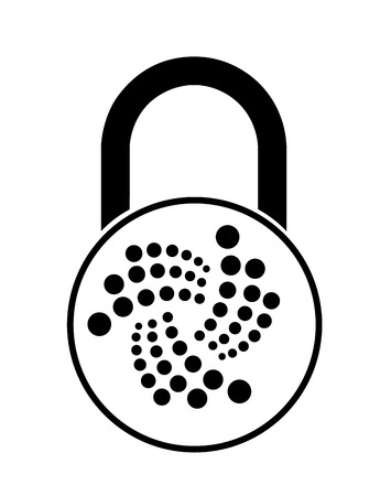 electronic security lock of iota,vector icon.   vector disign.  black and white concept  .のイラスト素材