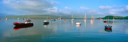 Panorama harbour Tabermory in Mull islandの写真素材