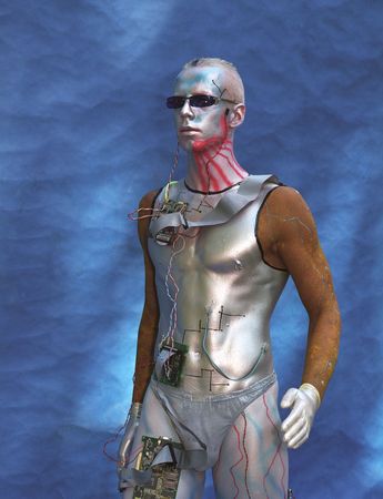 Body-painted men in europian showの写真素材