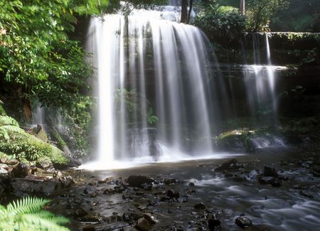 Russell Falls in Mount Field National Park Tasmaniaの写真素材