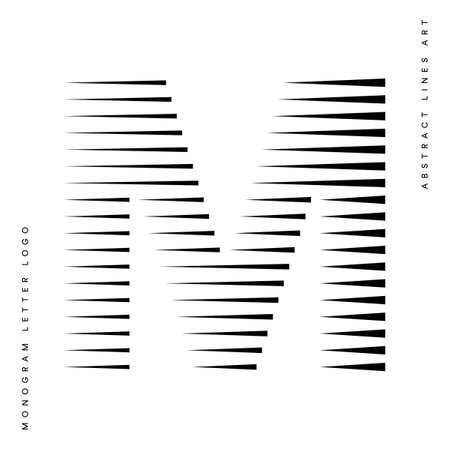 Monogram logo letter m lines abstract modern art vector illustrationのイラスト素材