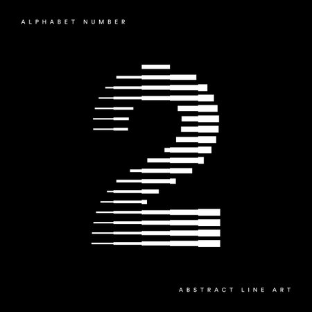 Number two 2 logo lines abstract modern art vector illustrationのイラスト素材