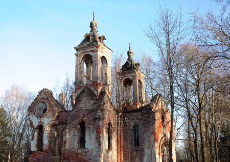 Ancient dilapidated church. Tver region, the city of Rzhev. Survivor of the war.の写真素材