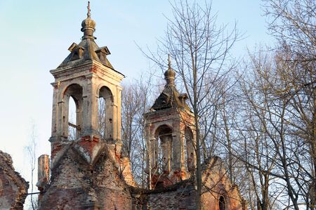 Ancient dilapidated church. Tver region, the city of Rzhev. Survivor of the war.の写真素材