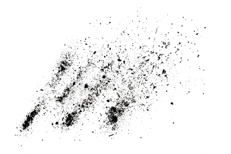 Pile of Carbon charcoal  dust on white backgroundの写真素材