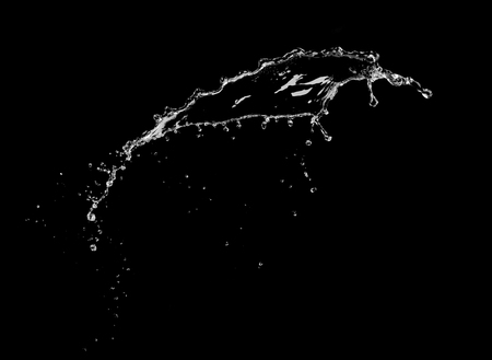 Water splash explosion on black background ,stop motionの写真素材