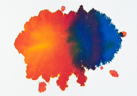 Colorful ink water color art abstract on white paper backgroundの写真素材