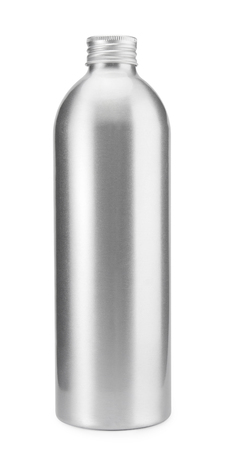 Bottle aluminum on white background , water oil , clipping pathの写真素材
