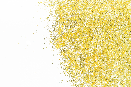 Gold glitter texture on white abstract background の写真素材