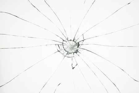Broken glass on white backgroundの写真素材