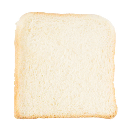 Bread slice on white background , one pieceの写真素材