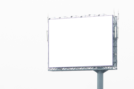 Blank billboard on white backgroundの写真素材