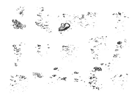 Bubble in water on white backgroudの写真素材