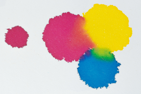 Colorful ink water color art abstract on white paper backgroundの写真素材