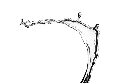 Water liquid splash black and white isolated on white background object designの写真素材