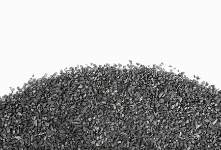 Carbon charcoal  texture on white backgroundの写真素材