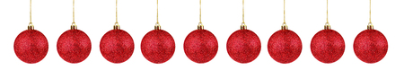 9 Red ball on white background christmas hanppy new year object holiday concept designの写真素材
