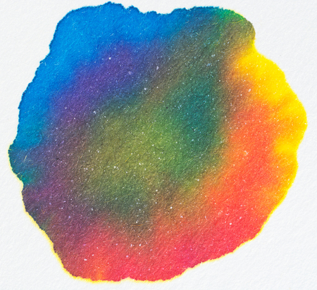 Colorful ink water color art abstract on white paper backgroundの写真素材