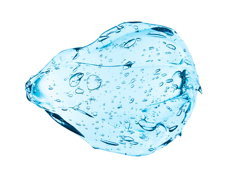 Blue gel cream cosmetic bubble isolated on white background on top view photo image object designの写真素材