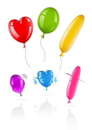 set of icons of balloons. New and spoiledのイラスト素材