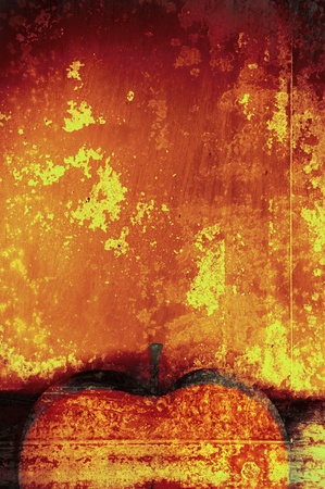 Art texture. An abstract background, a red apple in style grungeの写真素材