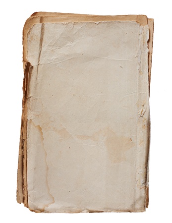 old vintage paper sheet isolated on whiteの写真素材