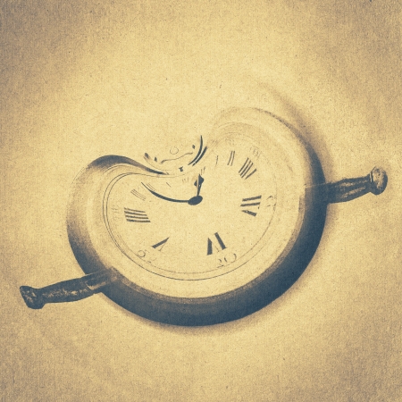 vintage paper texture, grunge syurializm time backgroundの写真素材
