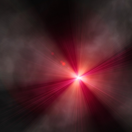 Spotlight single beam on smog backgroundの写真素材