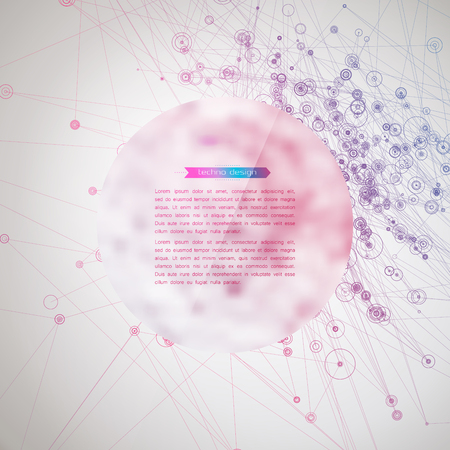 Abstract Geometric Polygonal Shape. Vector Science Background. Futuristic Technology Background. Connecting Dots and Lines Structureのイラスト素材